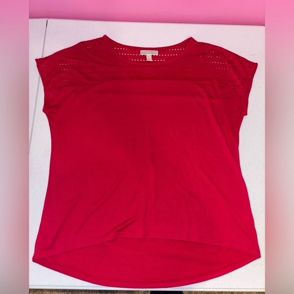 Dana Buchman Scarlet Perforated Blouse - Picture 6 of 7